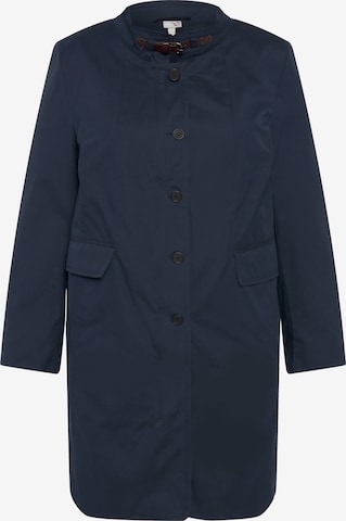 Ulla Popken Between-Seasons Coat in Blue: front