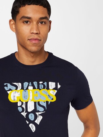 GUESS Shirt 'BLURRI' in Blau