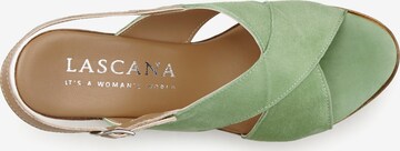 LASCANA Sandalen met riem in Groen