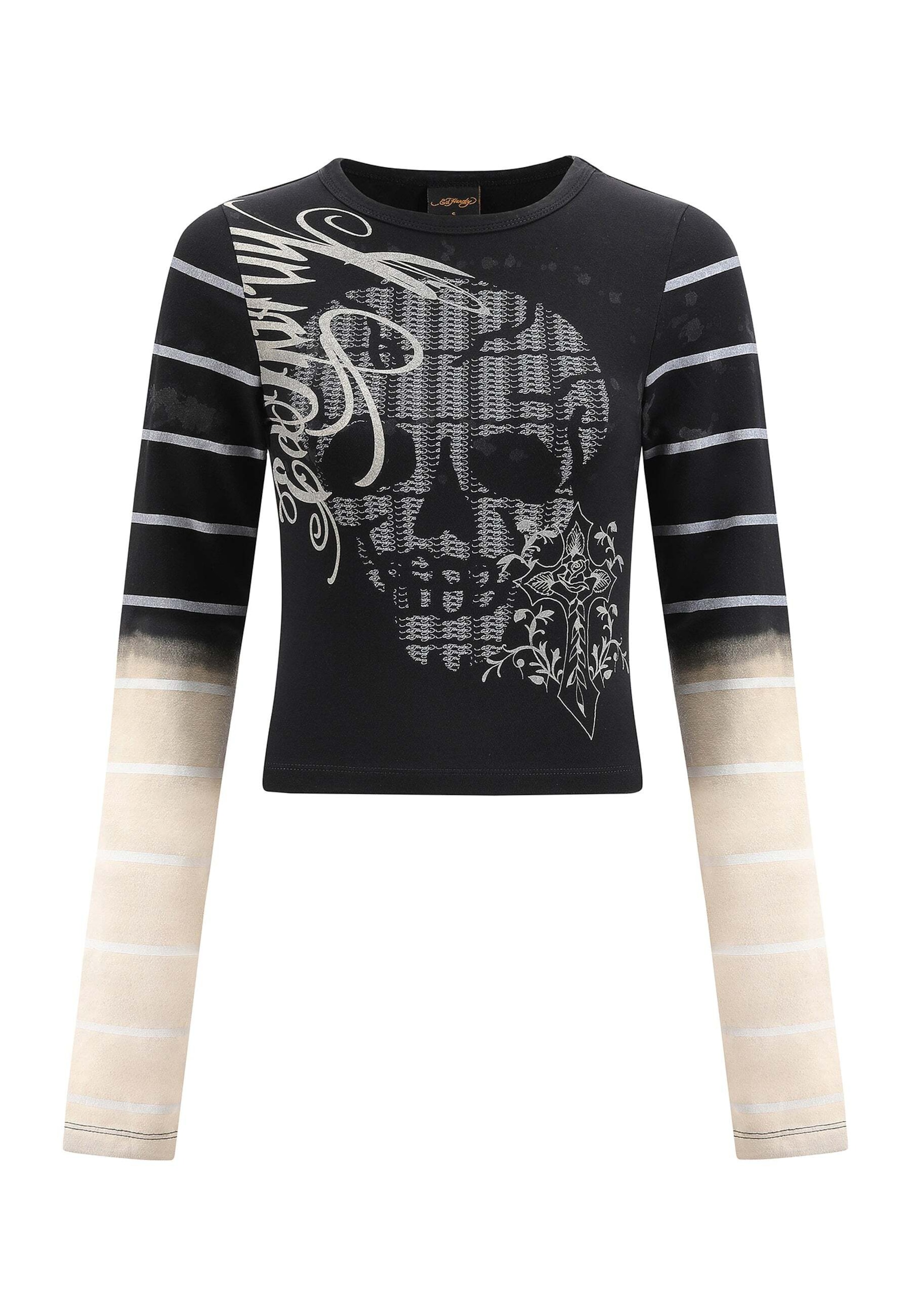 Ed Hardy T-Shirt 'Spectrum Skull' in Schwarz: Vorderseite