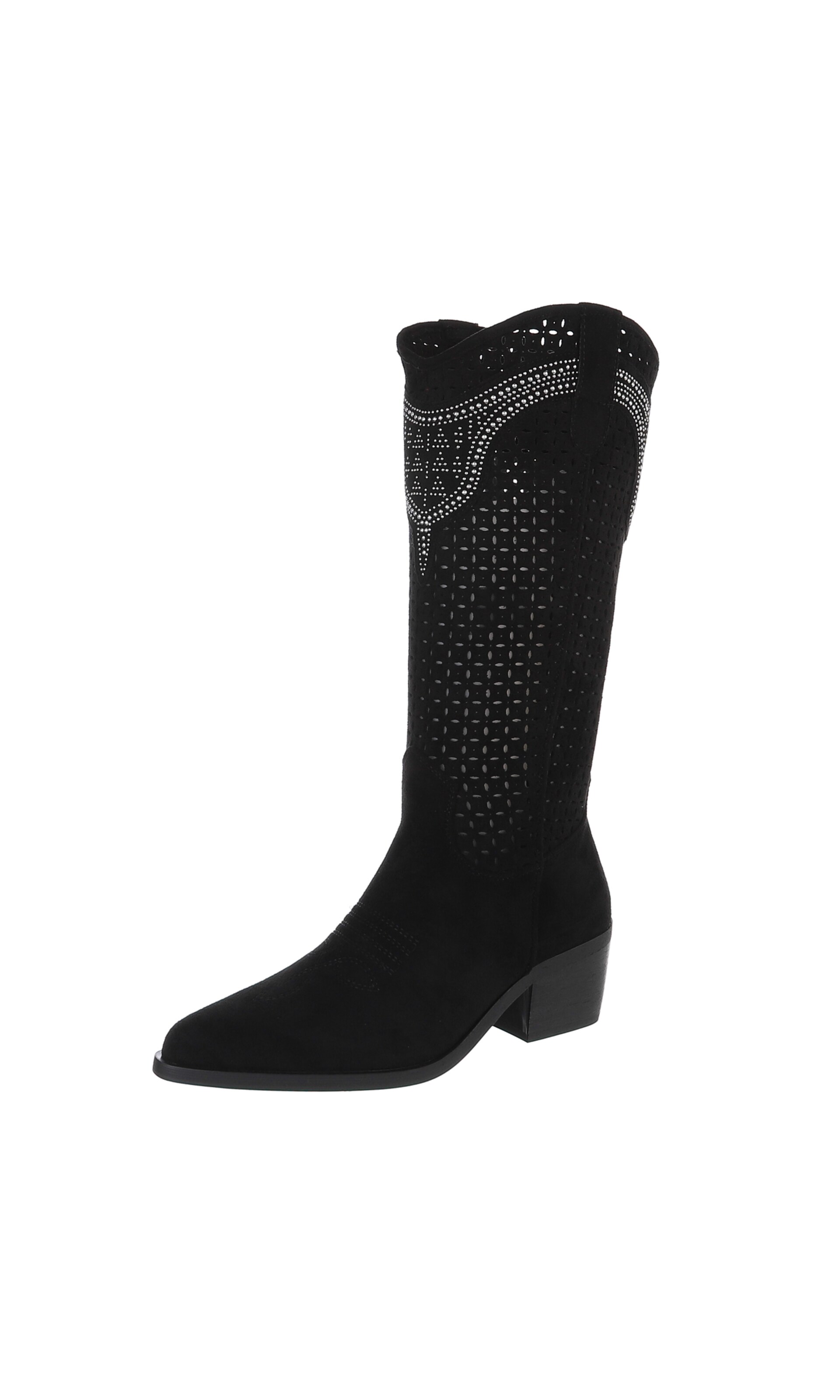 Ital-Design Cowboy Boots in Black: front