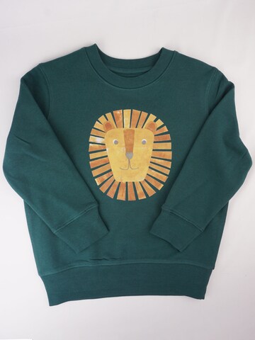 MelaDi Pullover 'Meladi Kinder Sweater aus Biobaumwolle - Löwe auf Forrest Green'‌‌‌ in Grün