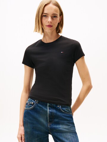 Tricou de la Tommy Jeans pe albastru: față
