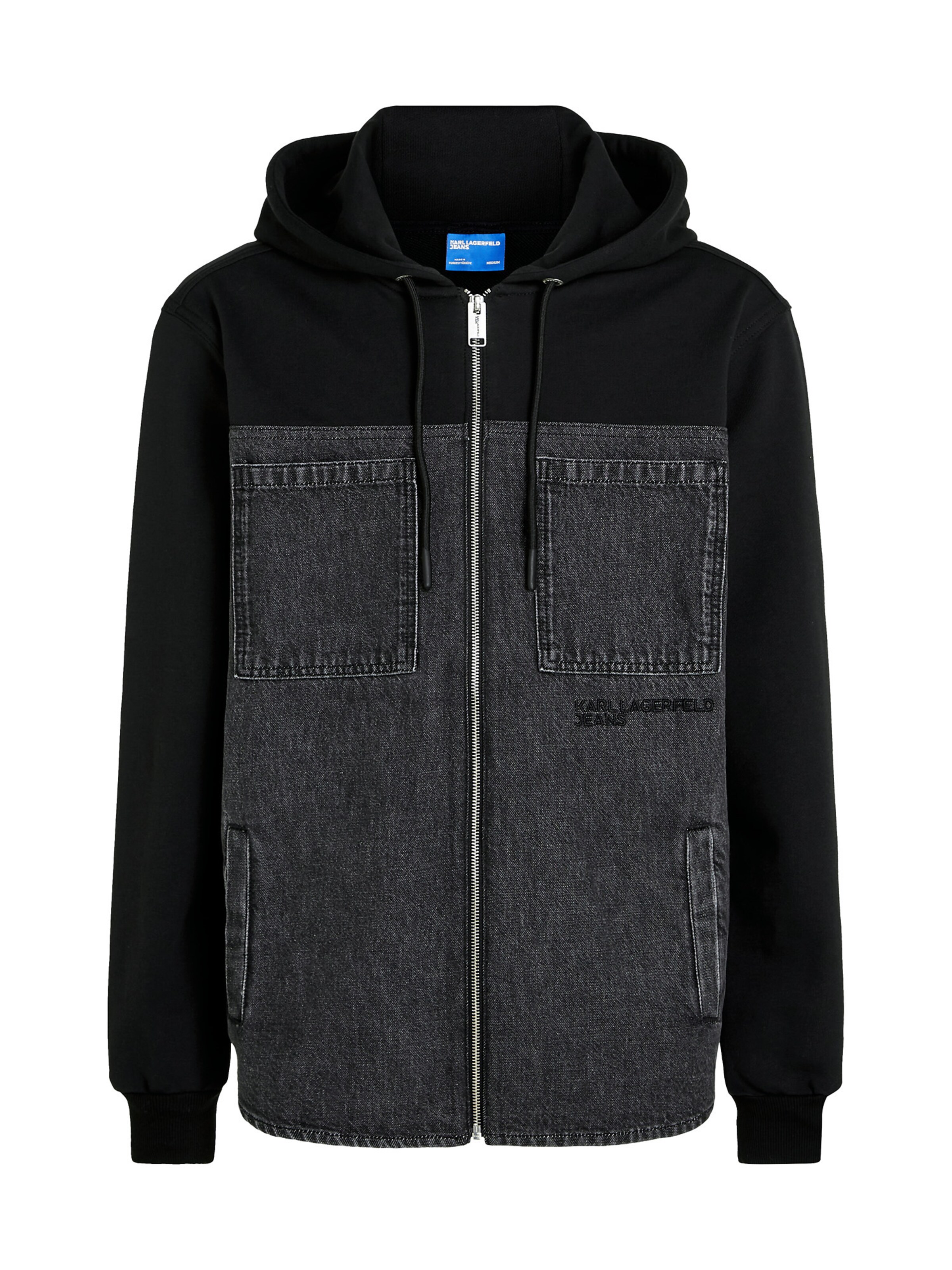 KARL LAGERFELD JEANS - Casaco meia-estação em preto: frente