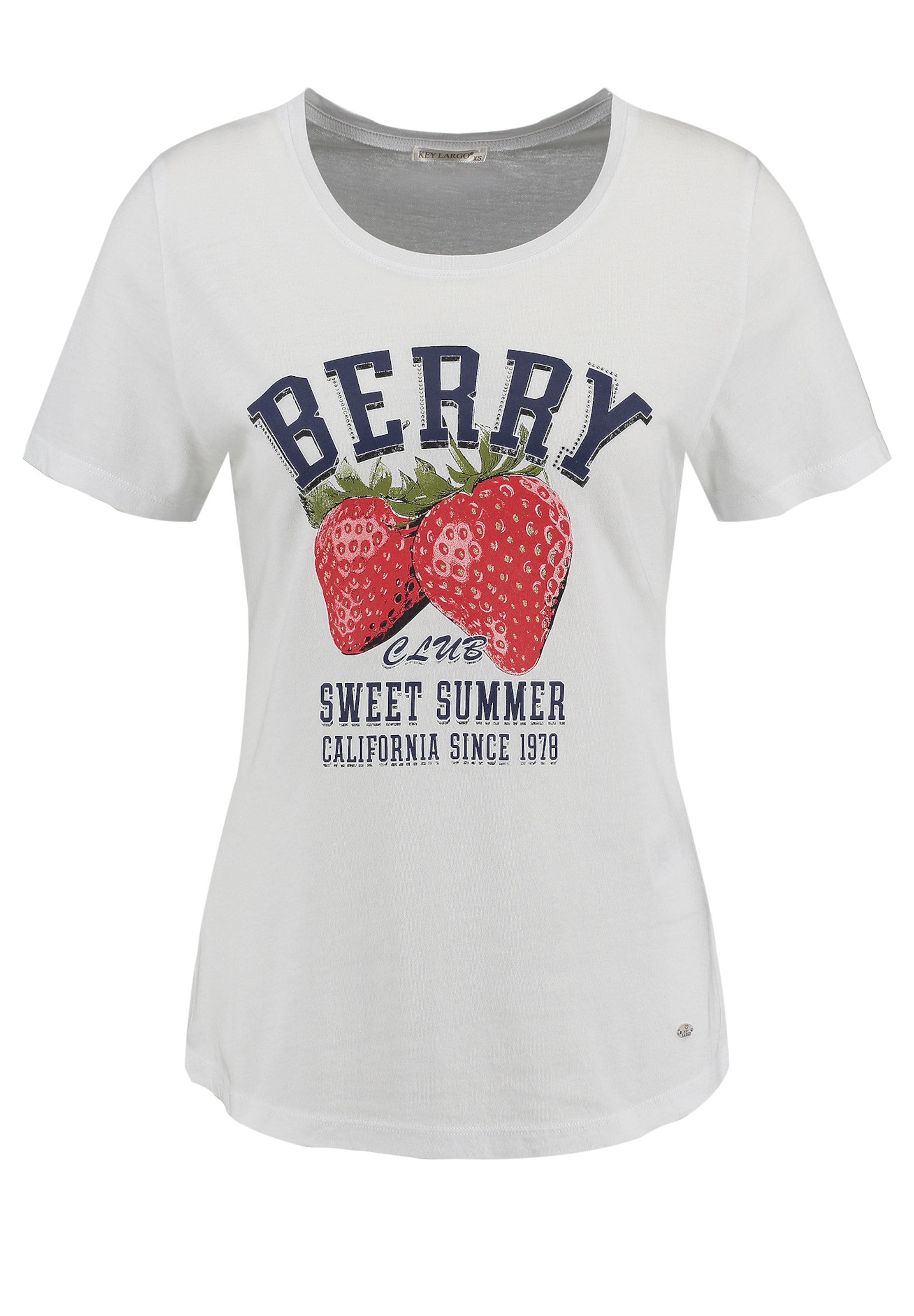 Key Largo Μπλουζάκι 'Berry' σε λευκό: μπροστά