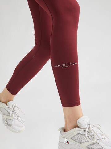 TOMMY HILFIGER Skinny Workout Pants 'Essential' in Red