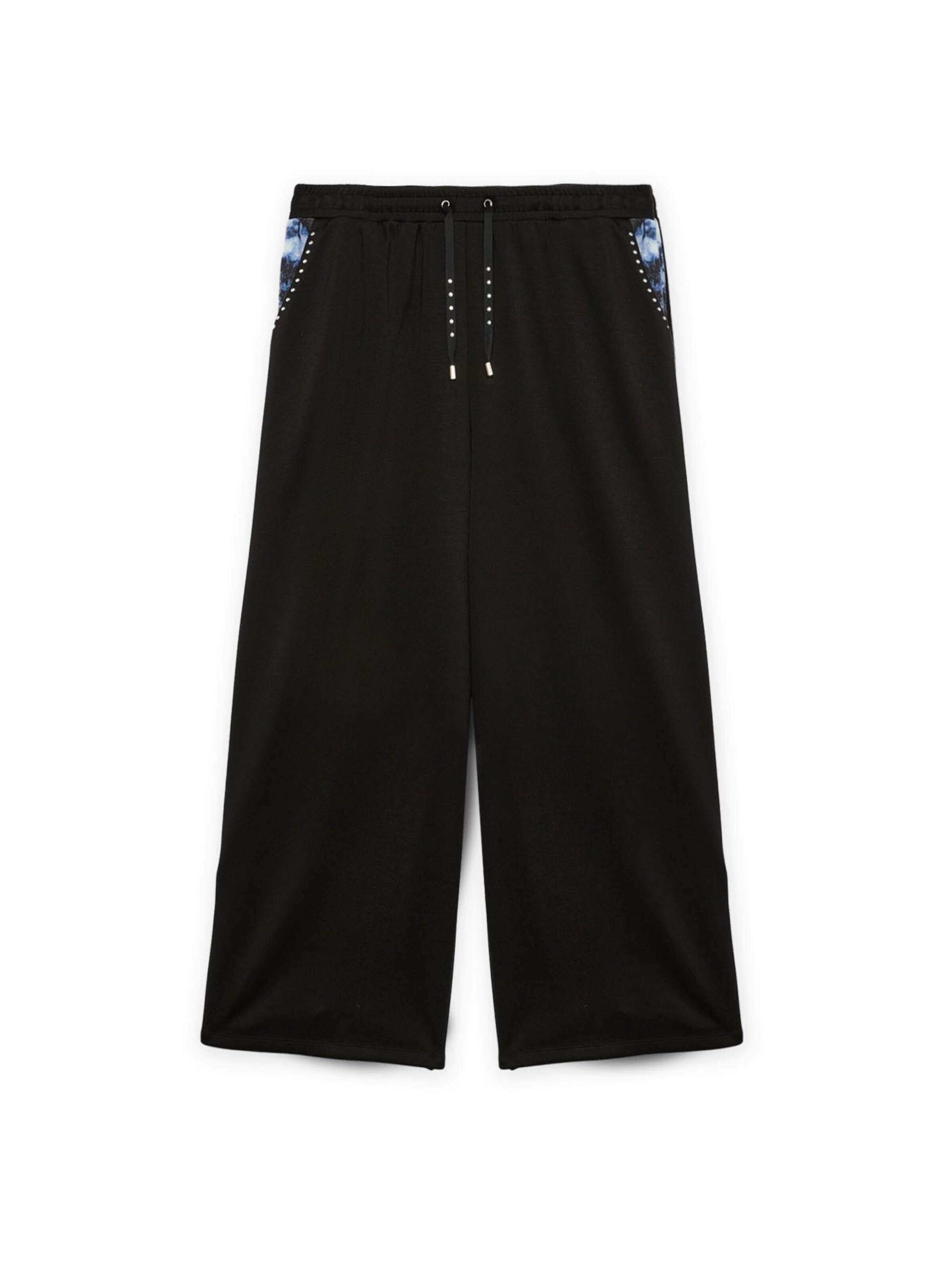 Fiorella Rubino Wide leg Broek in Zwart: voorkant