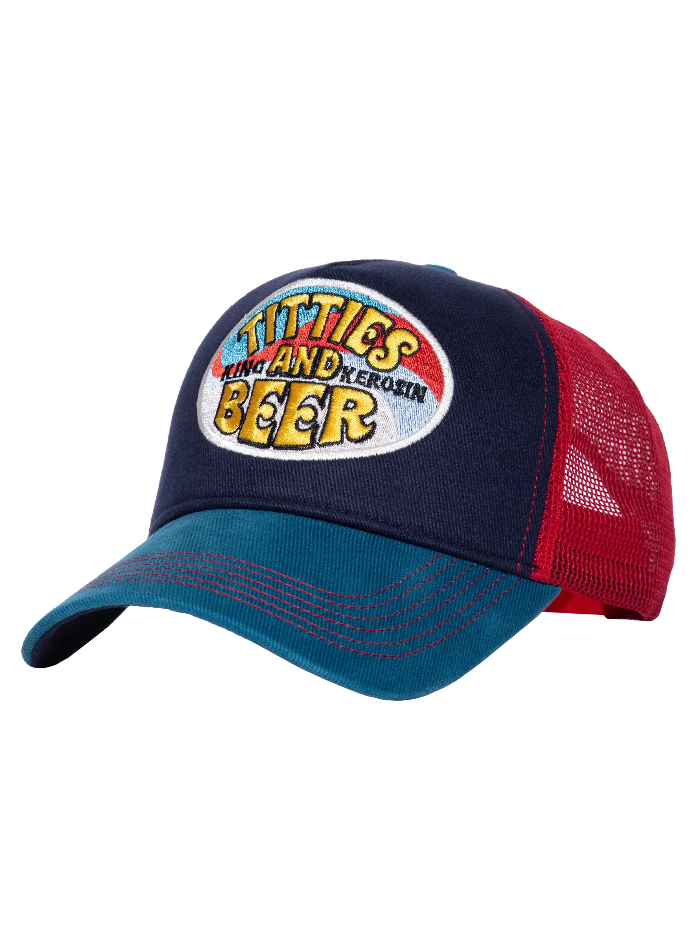King Kerosin Cap 'Titties and Beer'‌‌‌‌‌ in Blau: Vorderseite