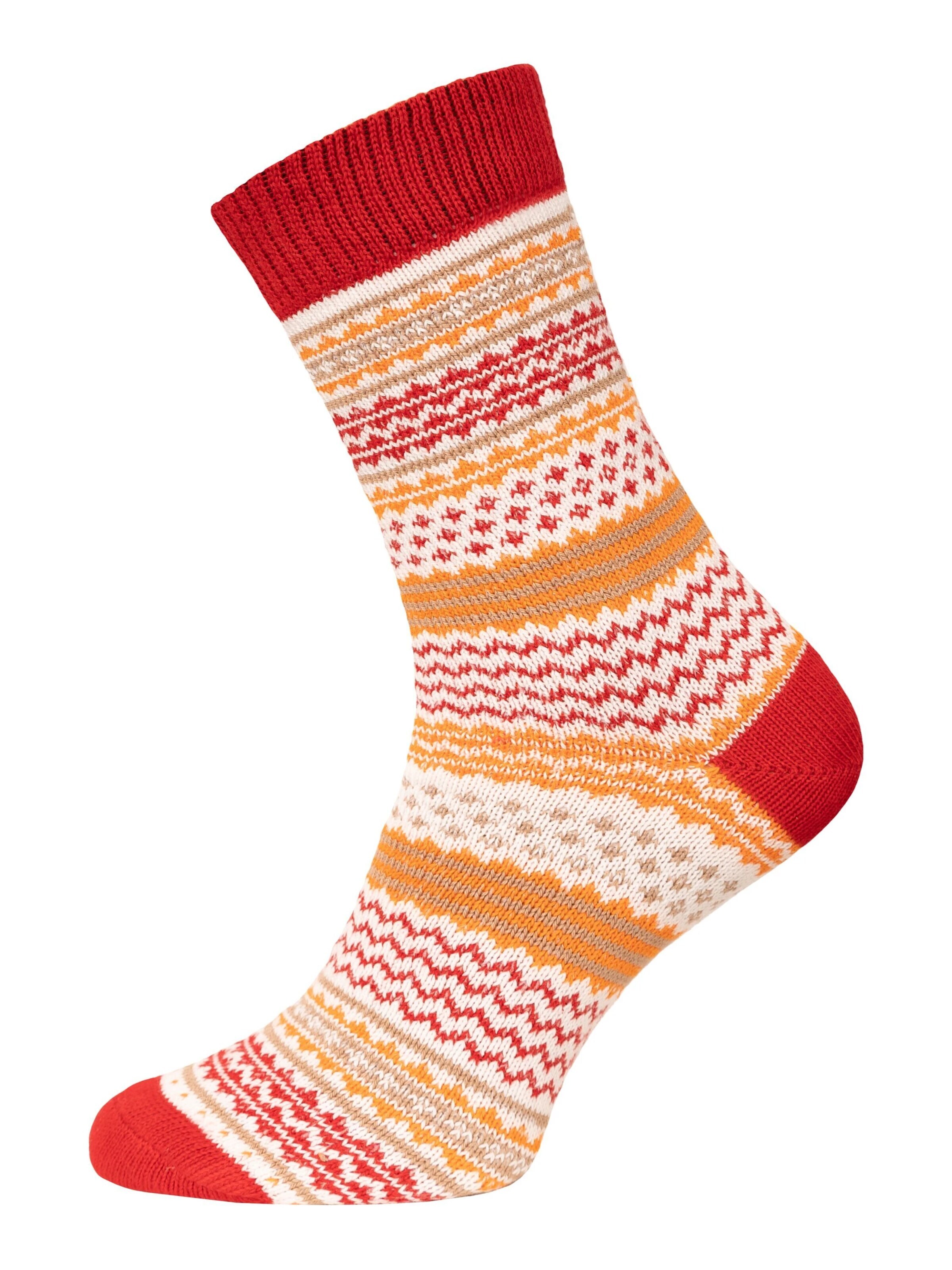 HomeOfSocks Socks 'Ein Paar Bunte Jacquard Socken aus Baumwolle kuschelig weich mit 90% Baumwolle für Damen und Herren' in Pink: front