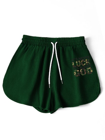 GORHEY Broek 'Women Summer Casual Drawstring Comfy Dressy Lounge Beach Vacation Print Shorts' in Groen: voorkant