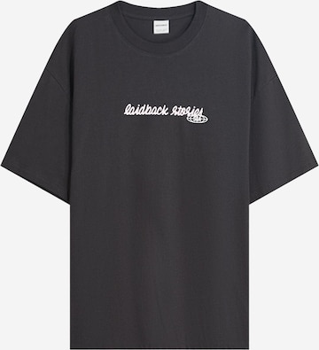 Bershka Shirt 'LAIDBACK STORIES' in Anthracite ABOUT YOU