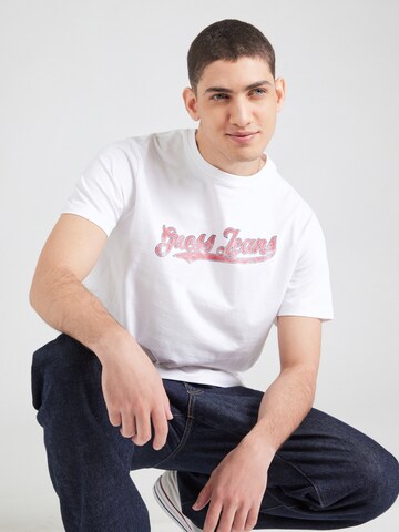 T-Shirt GUESS JEANS en blanc : devant