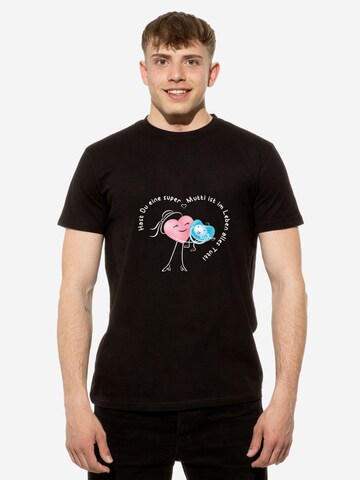 Cotton Prime Shirt 'Super Mutti' in Zwart: voorkant