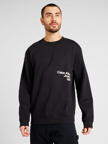 Calvin Klein Jeans - Sweatshirt em preto: frente