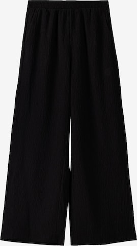 Bershka Wide leg Broek in Zwart: voorkant