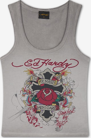 pilka Ed Hardy Palaidinė be rankovių 'In Memory Of When I Cared': priekis
