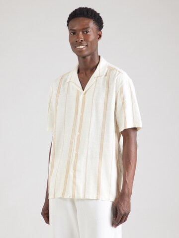 Only & Sons Comfort fit Button Up Shirt 'Stepan' in White: front