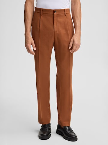 Regular Pantalon à pince 'Tomeo' STRELLSON en marron : devant