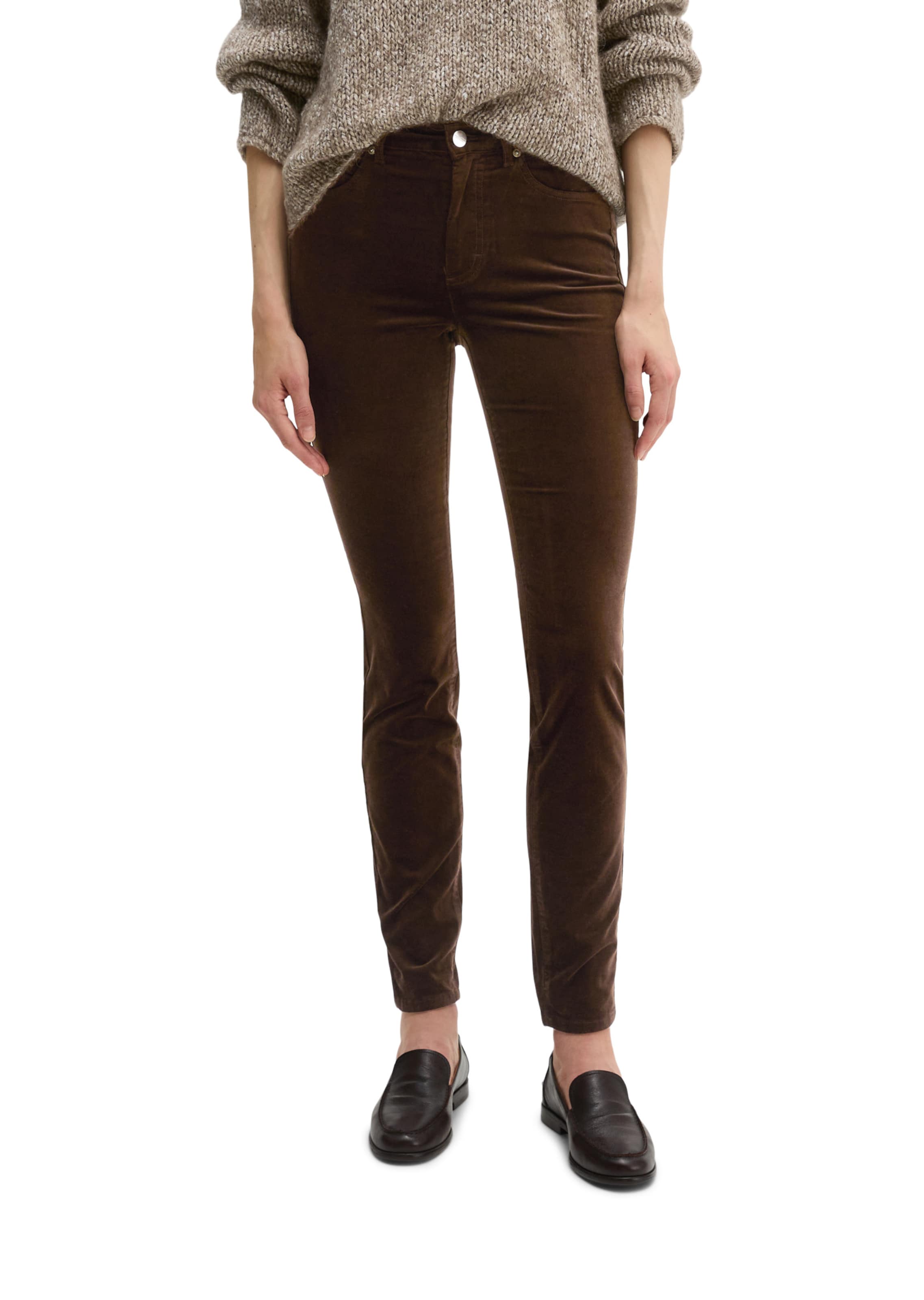 Marc O'Polo Slimfit Broek 'Alkea' in Bruin: voorkant