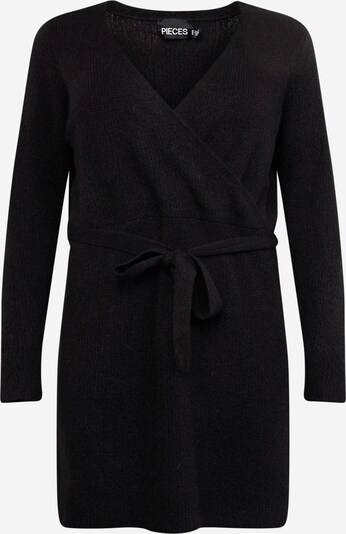 PIECES Curve Gebreide jurk 'ELLEN' in de kleur Zwart, Productweergave