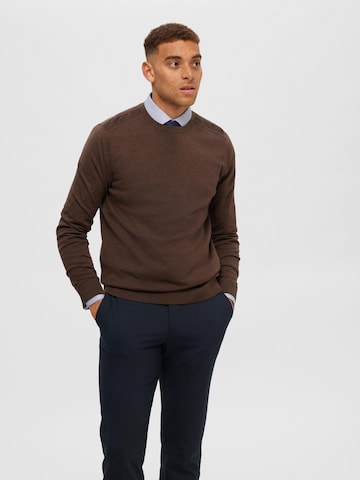 SELECTED HOMME - Regular Fit Pullover 'Berg' em cinzento: frente