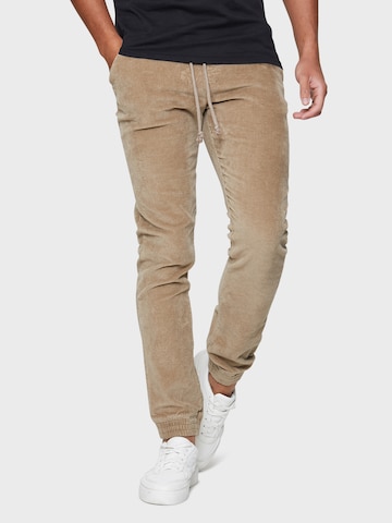 Threadbare Tapered Trousers 'Roy Cord 8W' in Beige: front