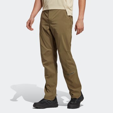 ADIDAS TERREX Slim fit Outdoor Pants in Green: front