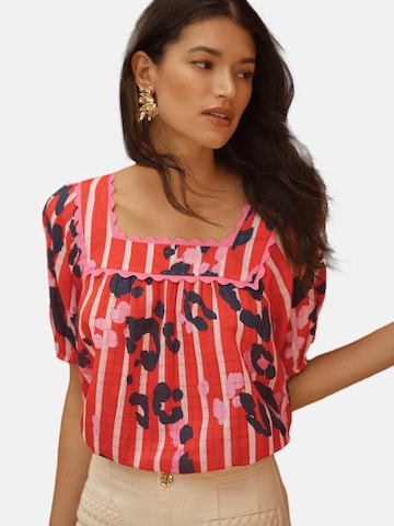 Chemisier love & roses en rouge : devant