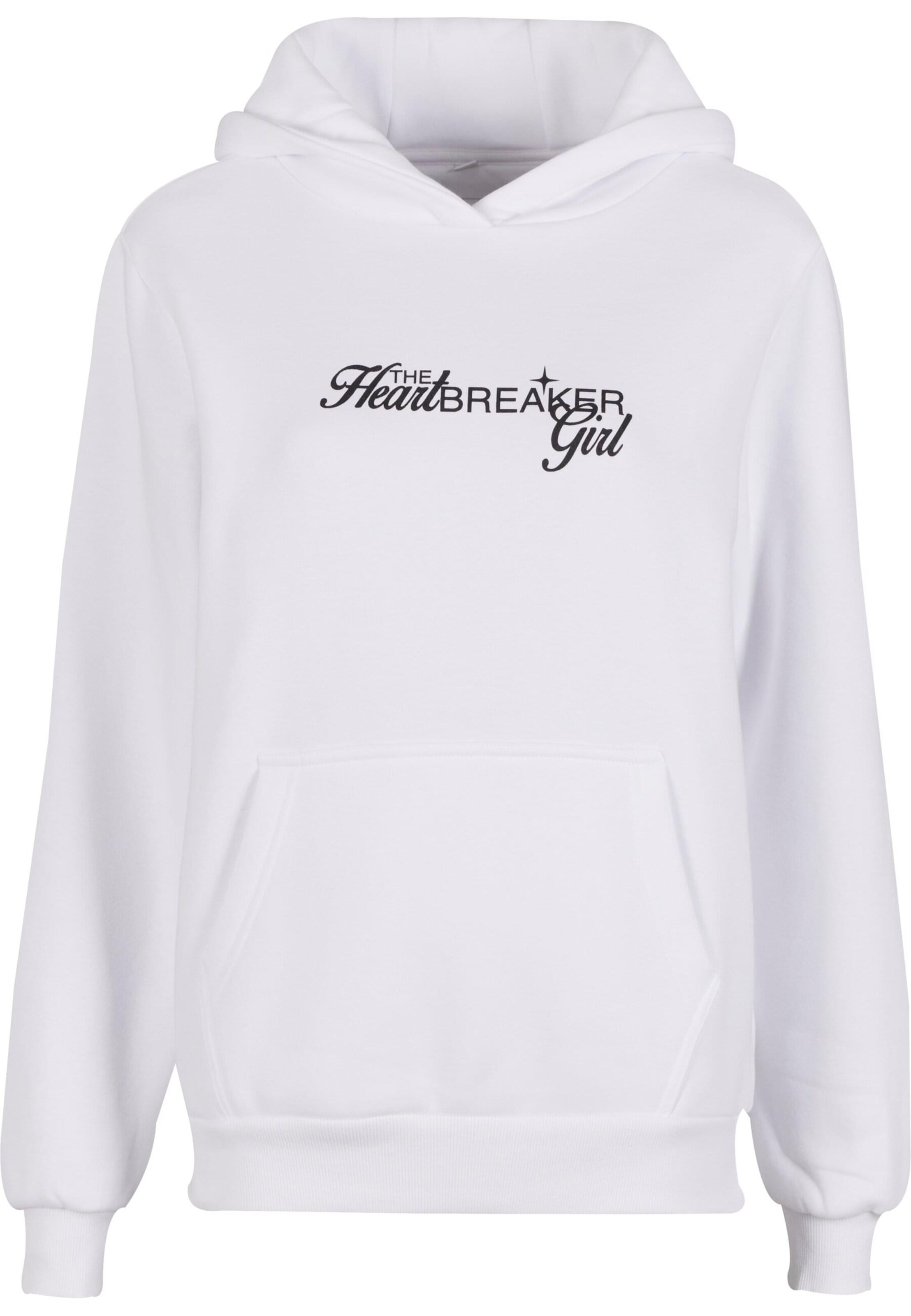 Sweat-shirt 'Heartbreaker Girl' Miss Tee en blanc : devant