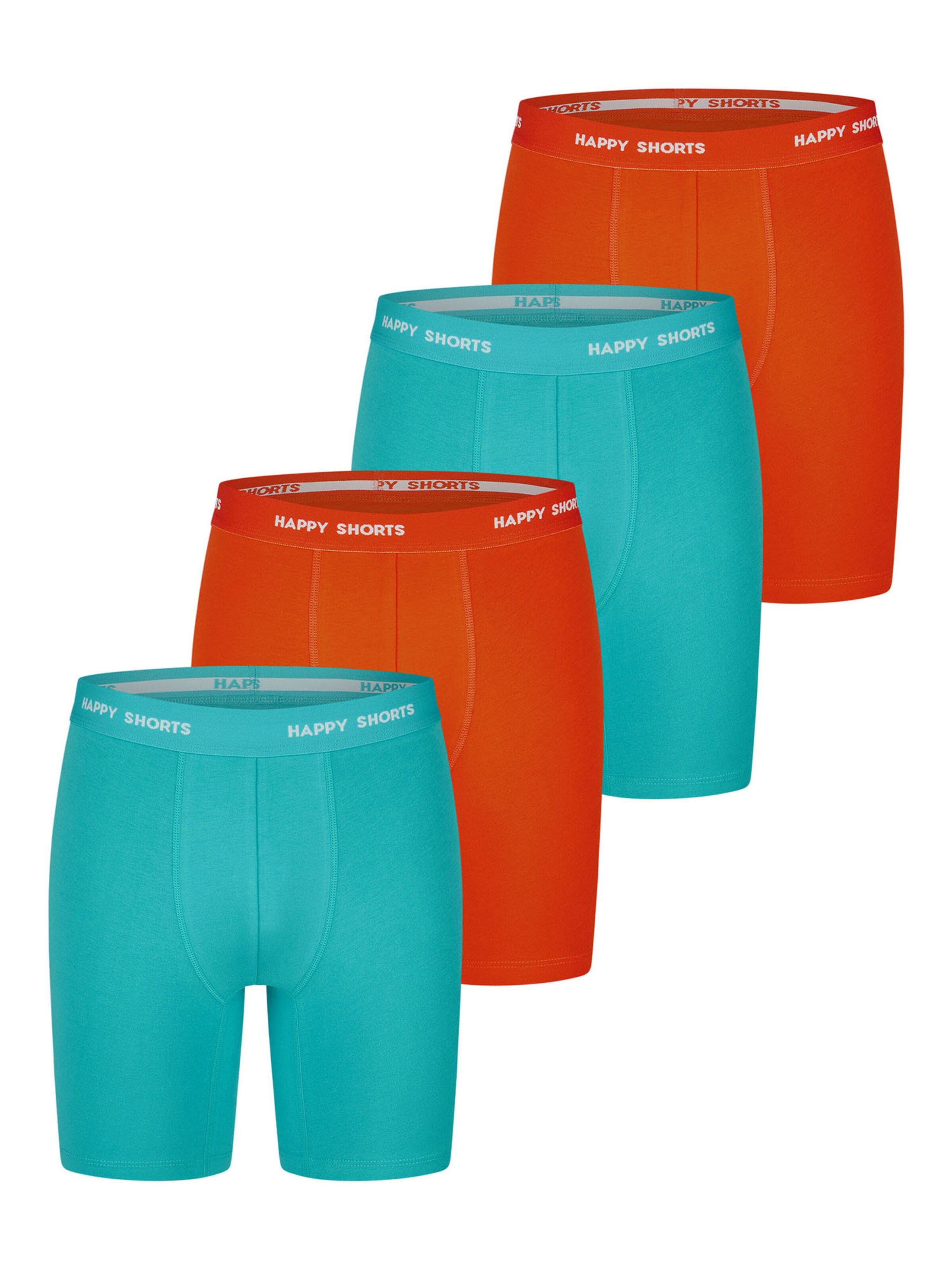 Happy Shorts Boxers en turquoise / orange / blanc, Vue avec produit