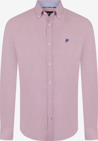 DENIM CULTURE Regularny krój Koszula 'Hugo' w kolorze różowy: przód