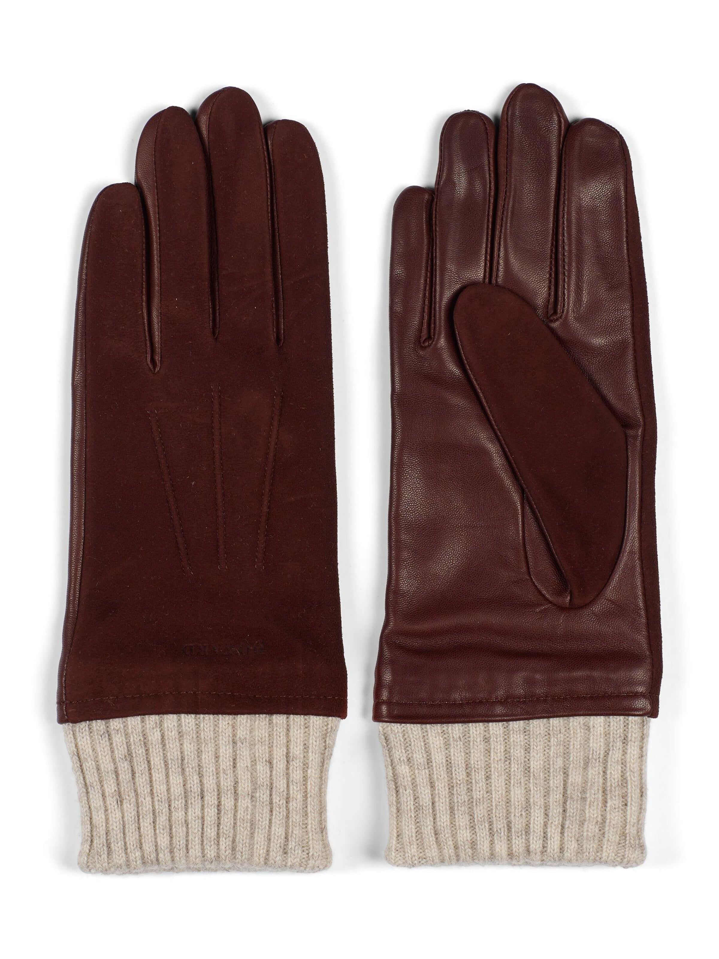 Howard London Vingerhandschoenen 'Women's Leather Gloves Leah Brown' in Bruin: voorkant