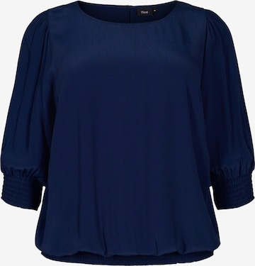 Zizzi Blouse 'Blach' in Blauw: voorkant