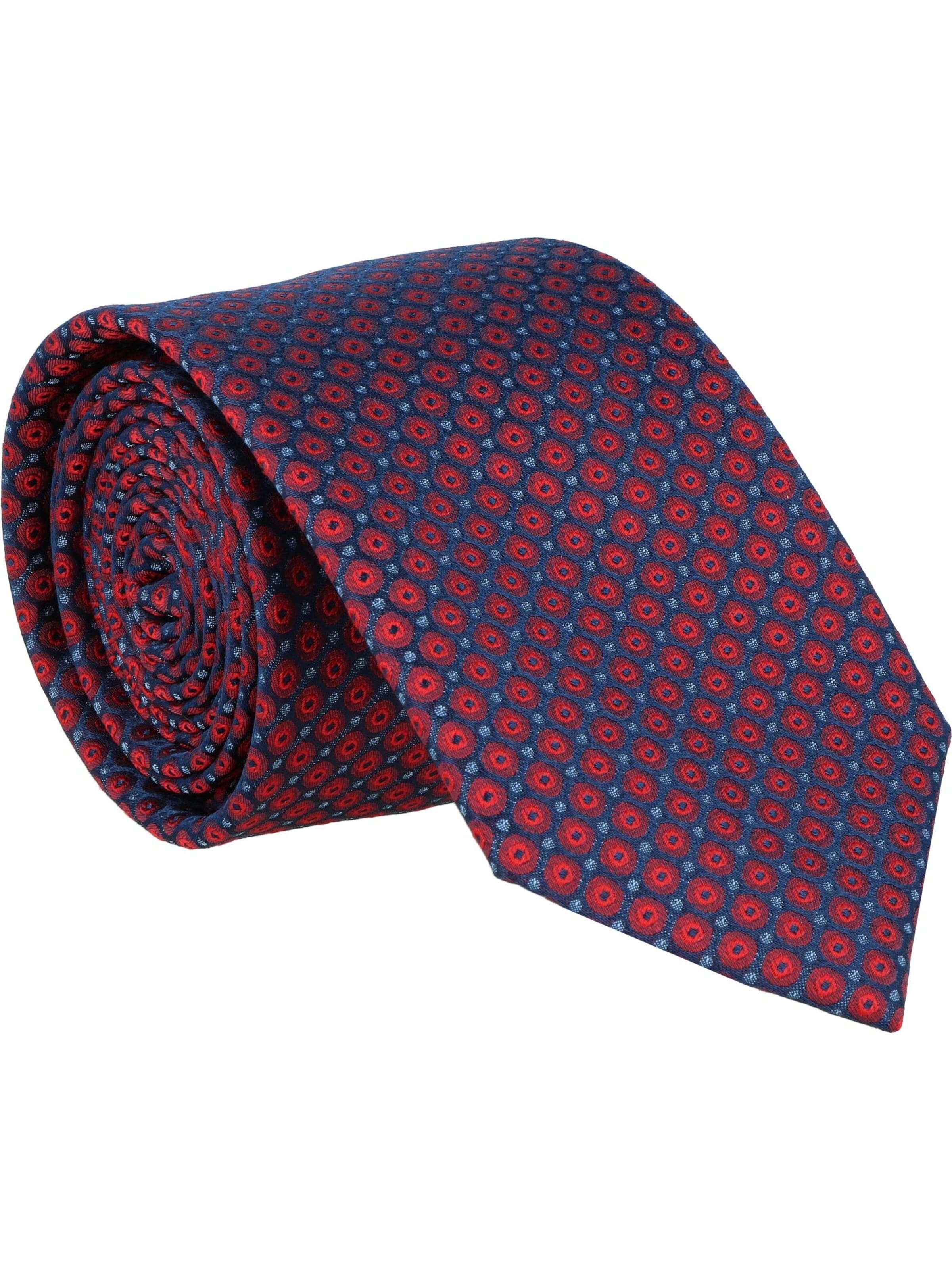 WILLEN Tie 'Kleinmuster Marine' in Red: front