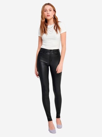 Skinny Jeans 'ONLROYAL HW SK ROCK COATED PIM NOOS 15159341' di ONLY in nero