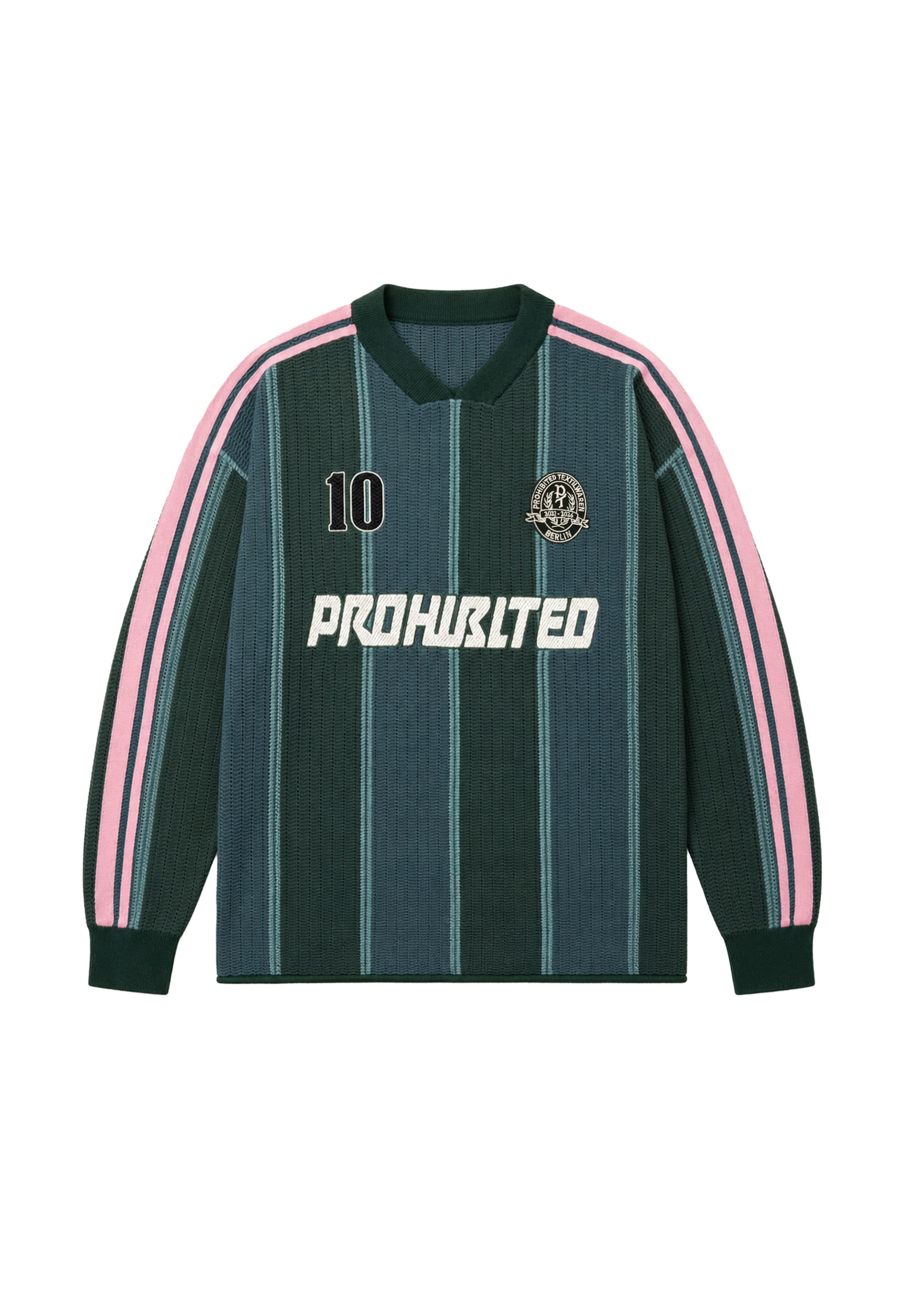 Pullover 'Team' di Prohibited in verde: frontale