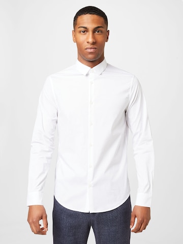 Slim fit Camicia 'Tessuto' di ARMANI EXCHANGE in bianco: frontale