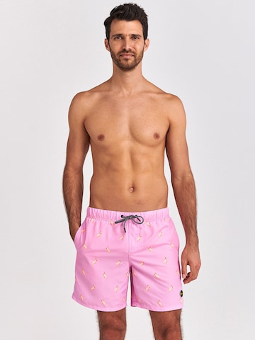 Shorts de bain 'Cockatoo' Shiwi en rose : devant