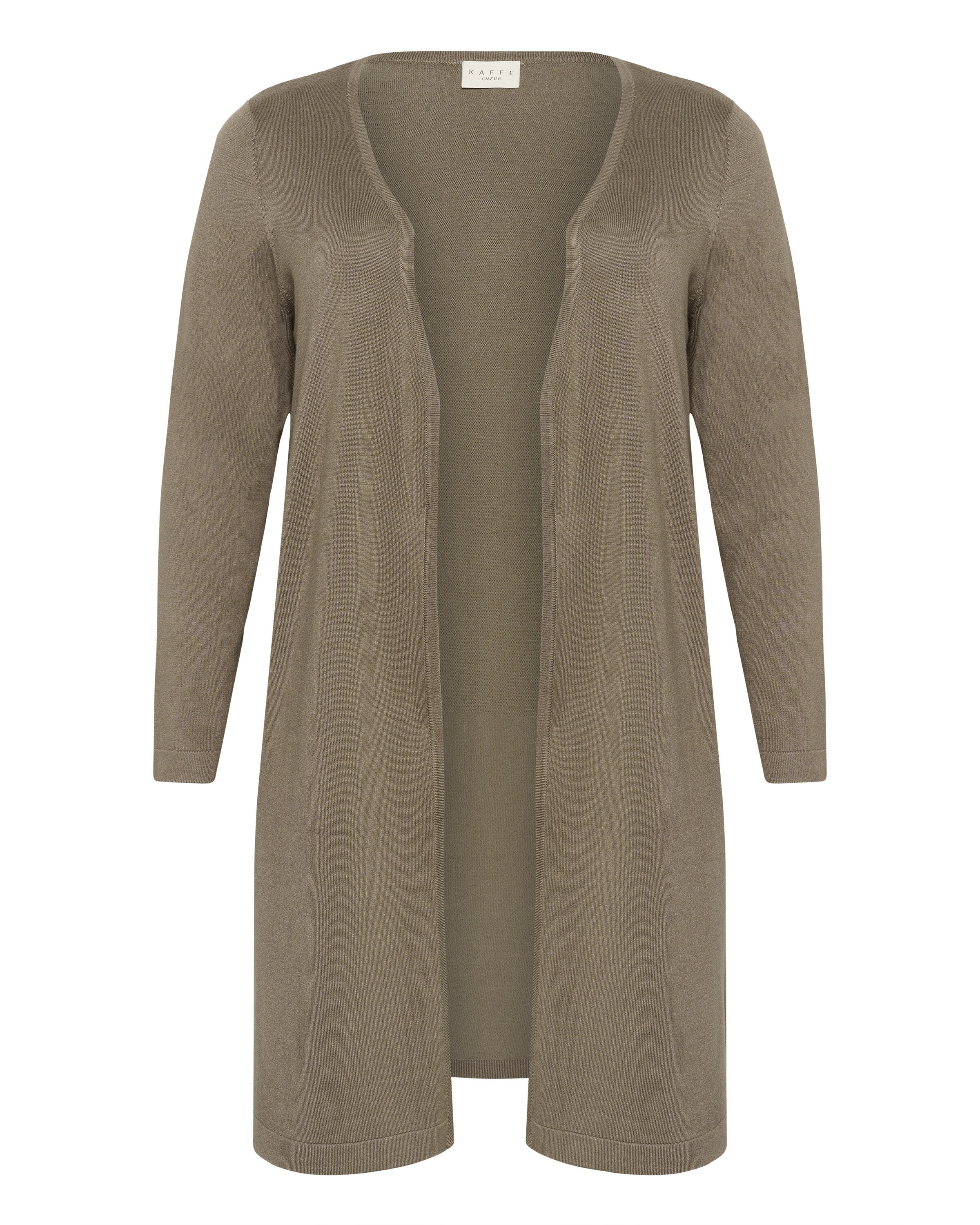 KAFFE CURVE Strickjacke 'KCfarsia' in Beige: Vorderseite