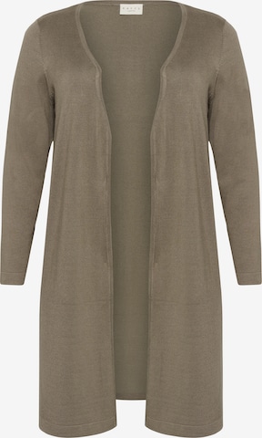 KAFFE CURVE Knit Cardigan 'KCfarsia' in Beige: front
