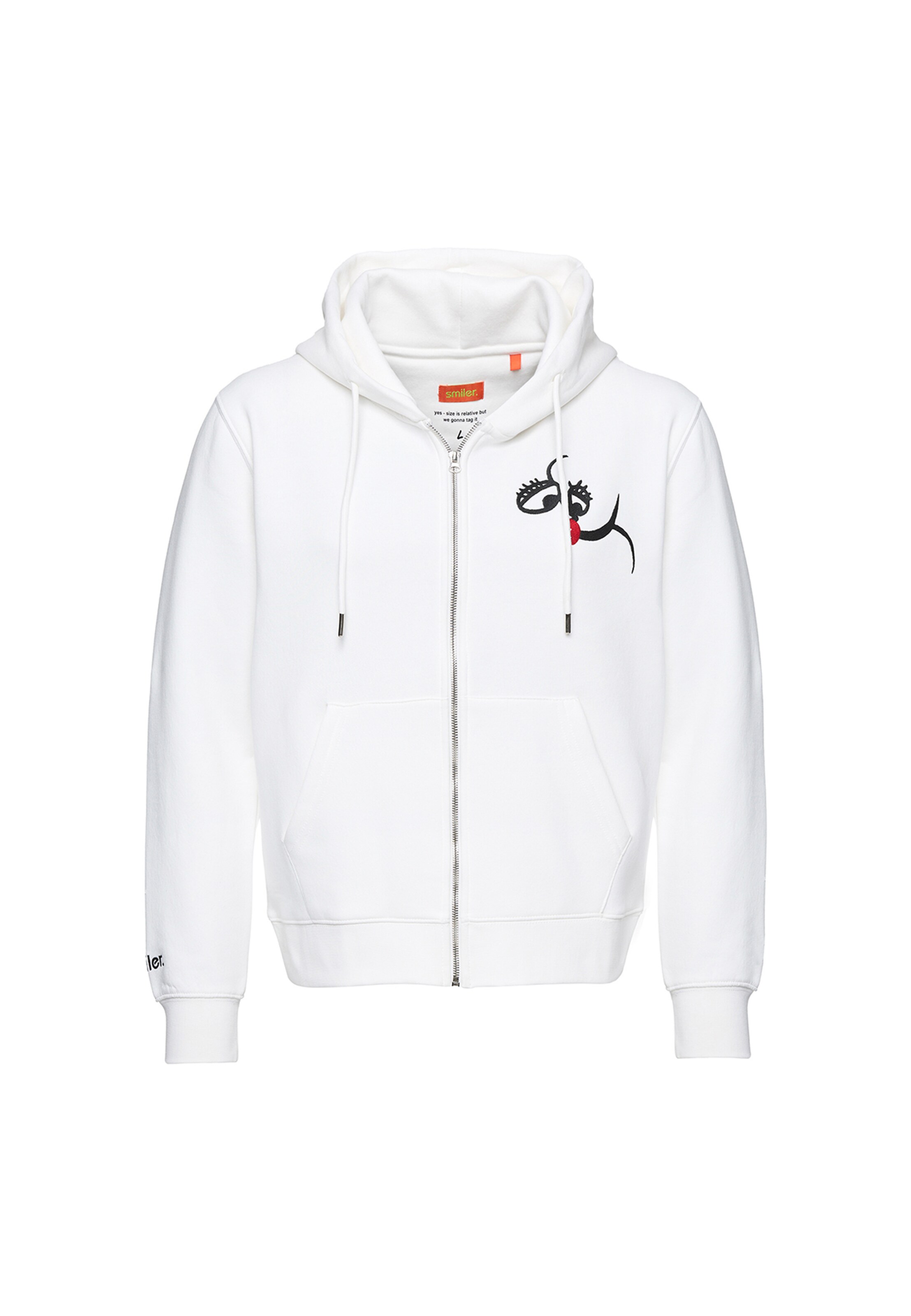 smiler. Sweatjacke in Weiß: Vorderseite