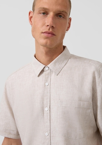 QS Comfort Fit Hemd in Beige