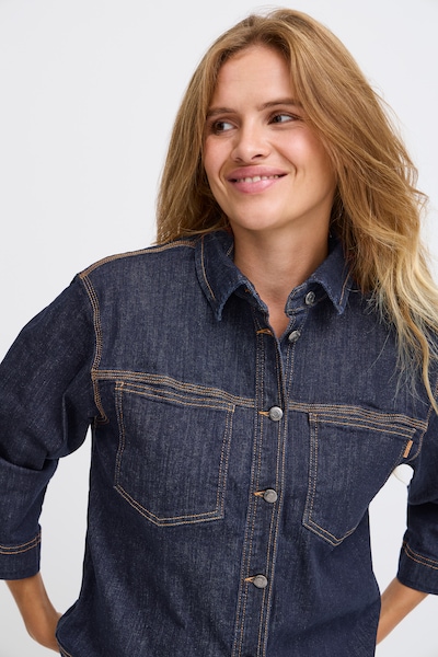 Pulz Tussenjas 'PZKATJA' in de kleur Blauw, Productweergave