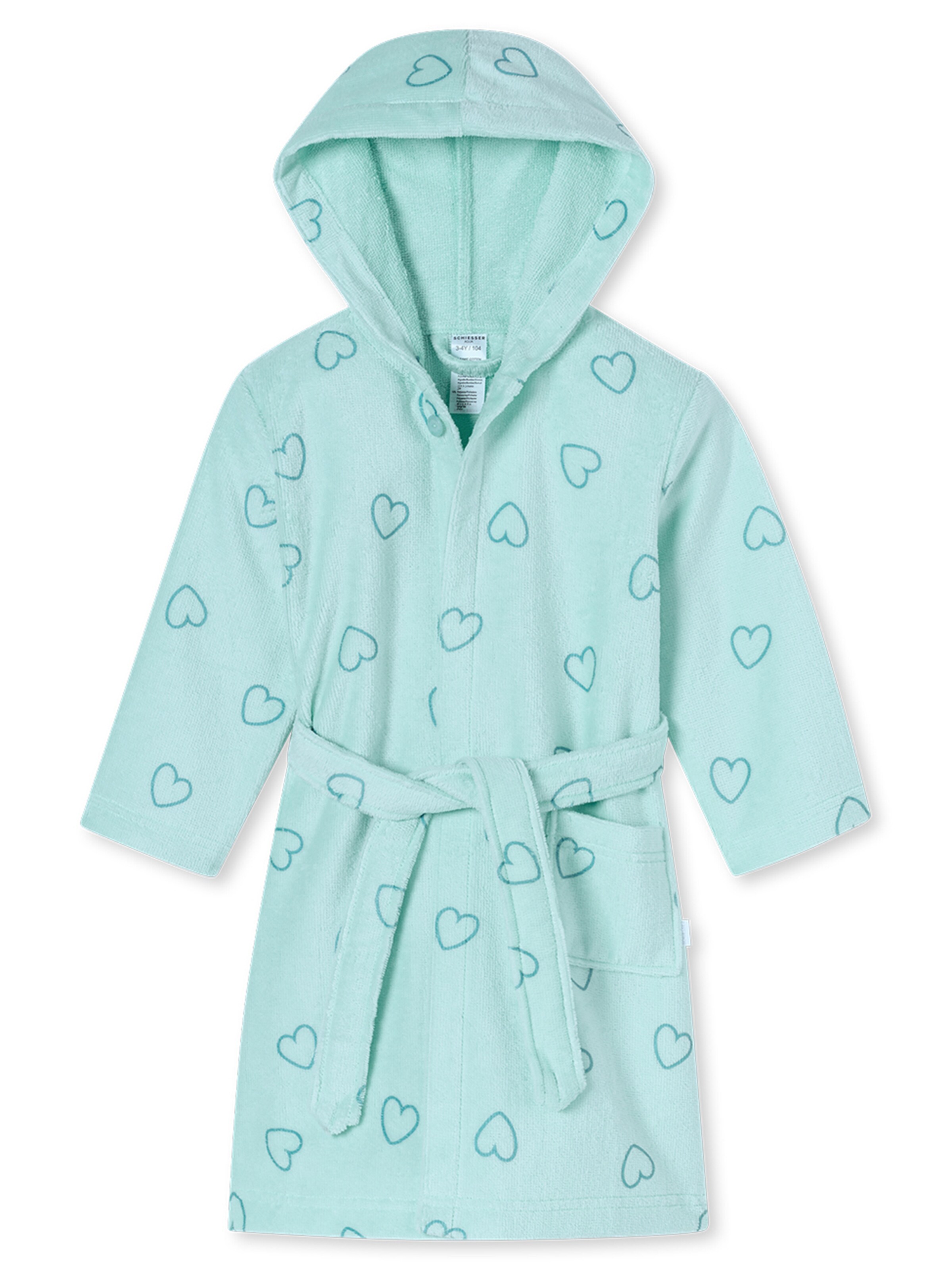 SCHIESSER Bathrobe 'Aqua' in Green: front