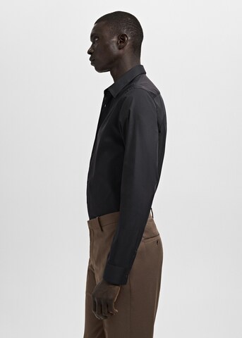 MANGO MAN Slim fit Business Shirt 'Emotion' in Black