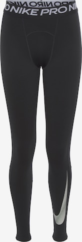 NIKE - Skinny Calças de desporto 'Pro Warm' em preto: frente