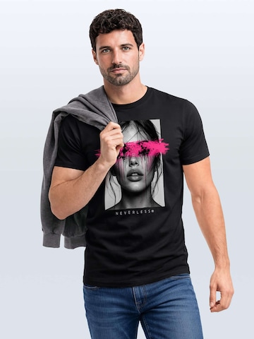 Neverless Shirt 'Photo Portrait'‌‌‌‌‌‌ in Schwarz