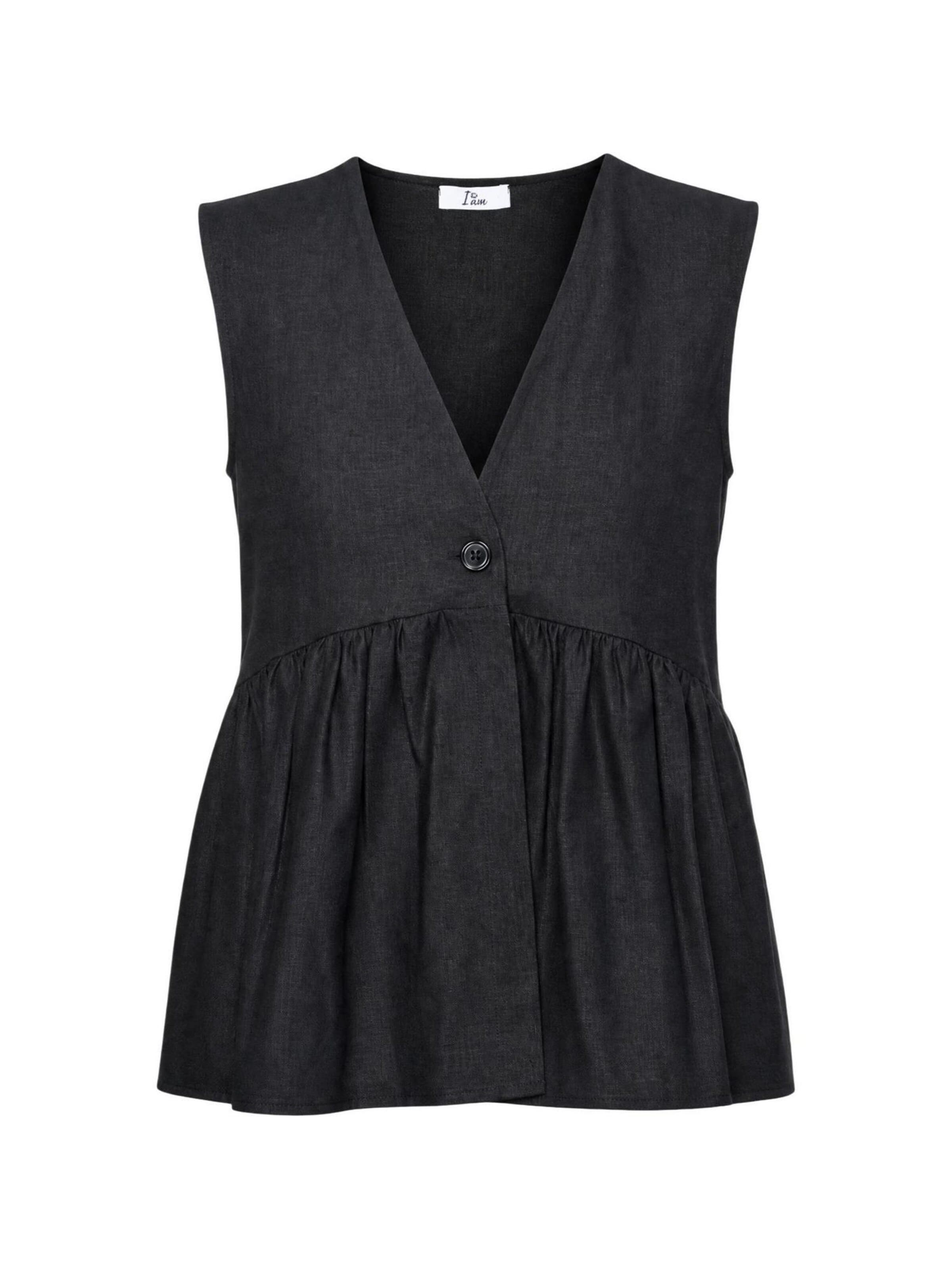 Camicia da donna 'Gilet Lino Bottoni 17589' di I AM in nero