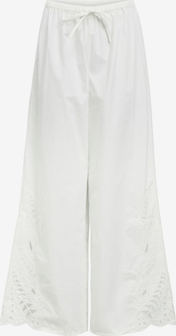 OBJECT Wide Leg Housut 'OBJMADIA' värissä valkoinen: etupuoli