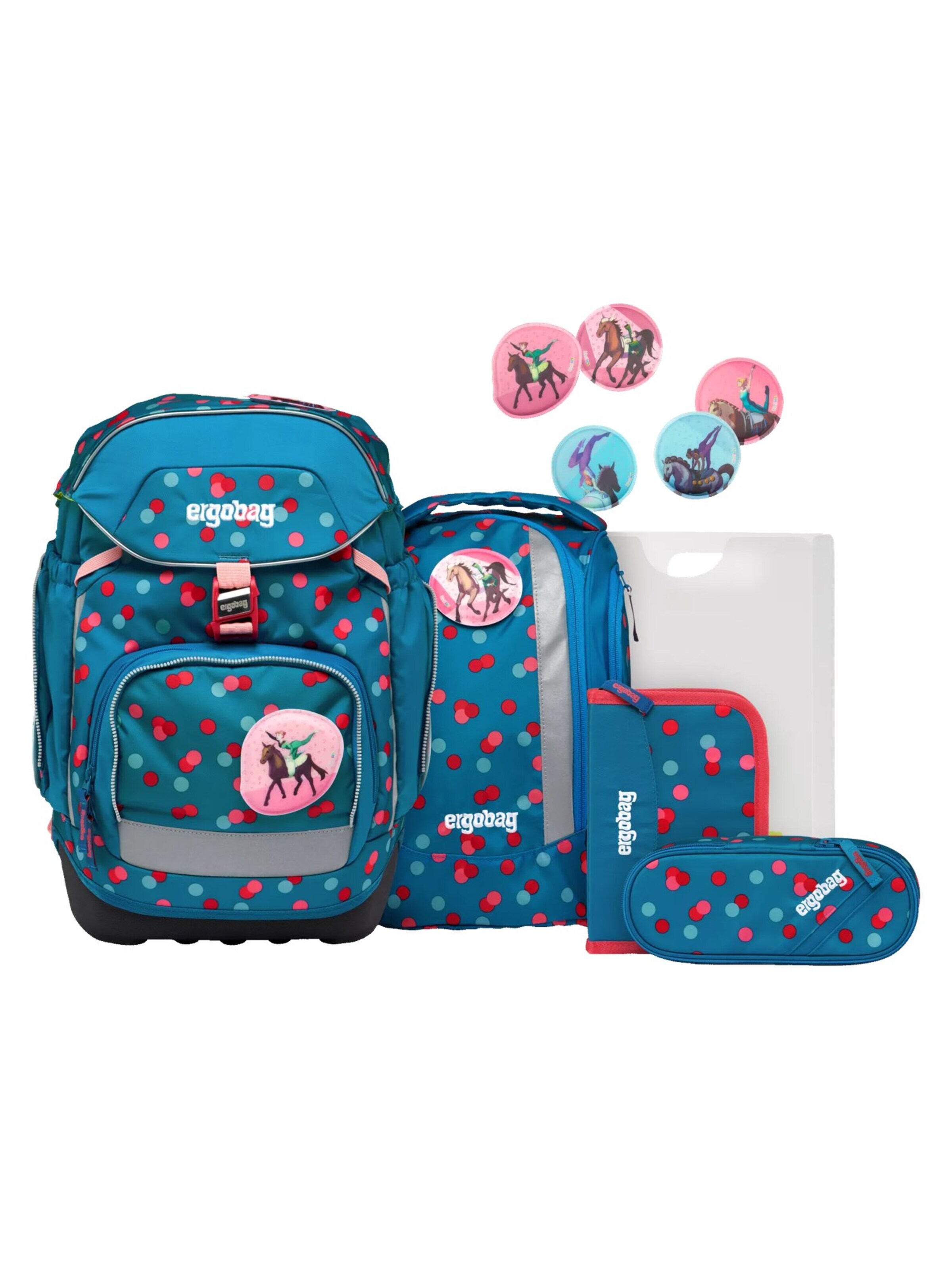 ergobag Backpack 'Schulranzen-Set pack Set' in Green: front
